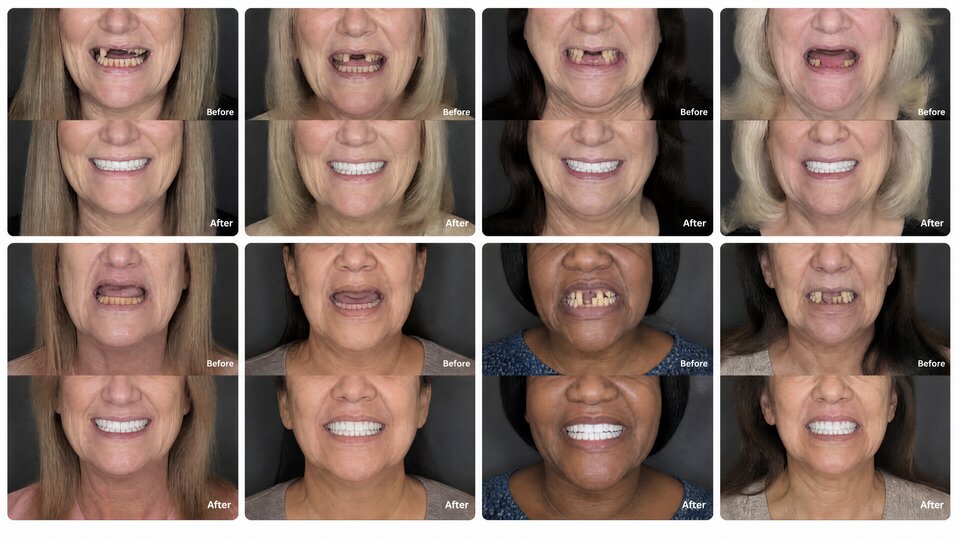 Real Dr. Greyf patients — before and after photographs of dental implant treatments